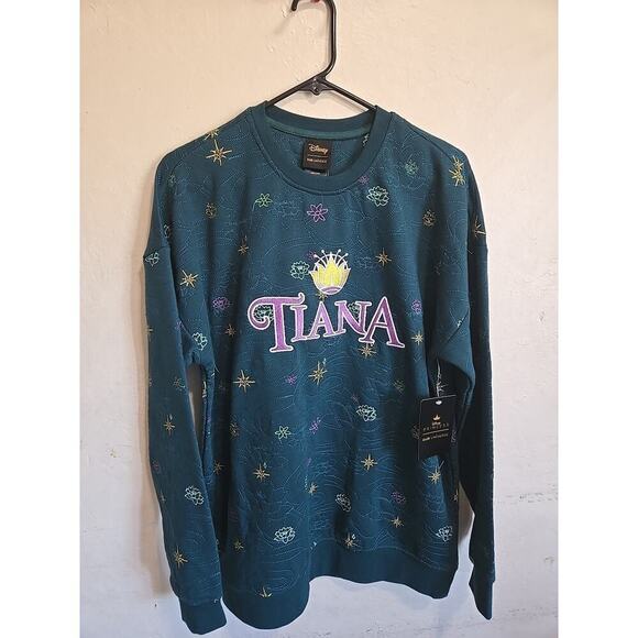 Boxlunch Disney The Princess and the Frog Tiana Embroidered Icons Sweatshirt S - Picture 1 of 9